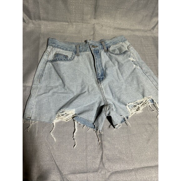 Lot Of 6 Jean Shorts Women Denim Waist spring break chic booty distressed - Picture 13 of 16